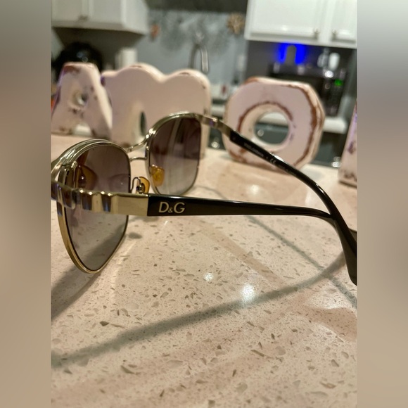 Dolce & Gabbana Gold Frame Sunglasses with Brown Gradient Lenses